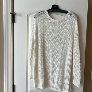 Off white open stitch pullover sweater